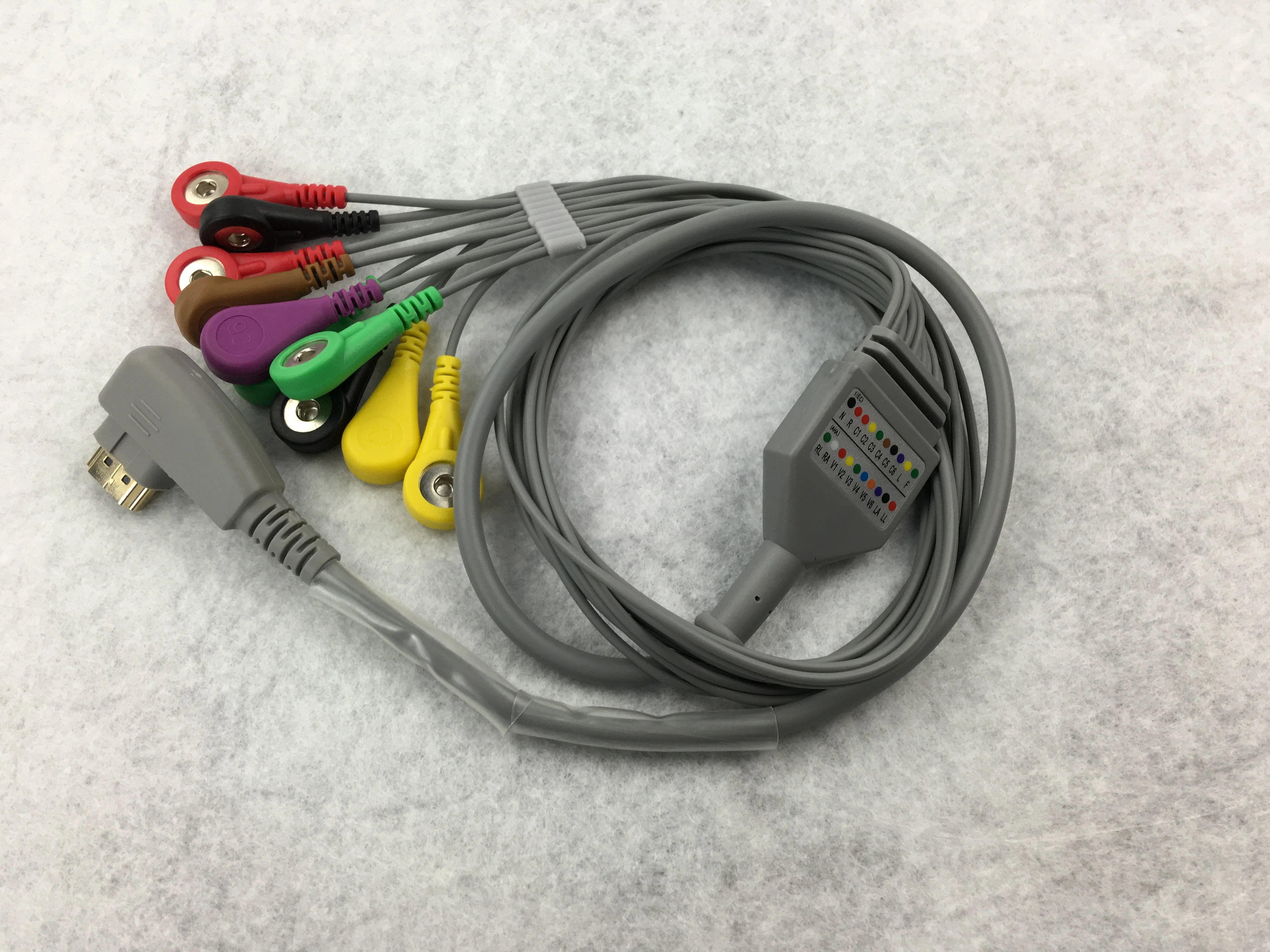 Кабель DMS серии 300 совместимый с ECG Holter 10 ведущих стандартных свинцовых проводов |
