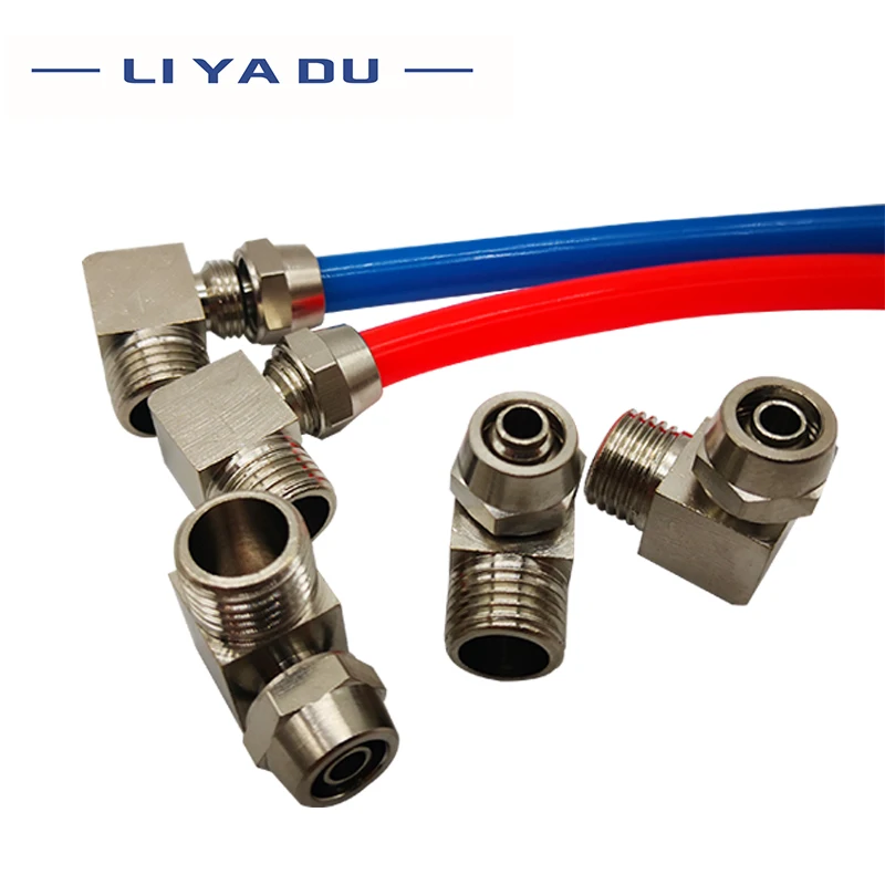 Трубная трубка PL4 6 8 10 12 мм to -M5 M6 1/8 1/4 3/8 1/2 резьбовой соединитель из фианита медные