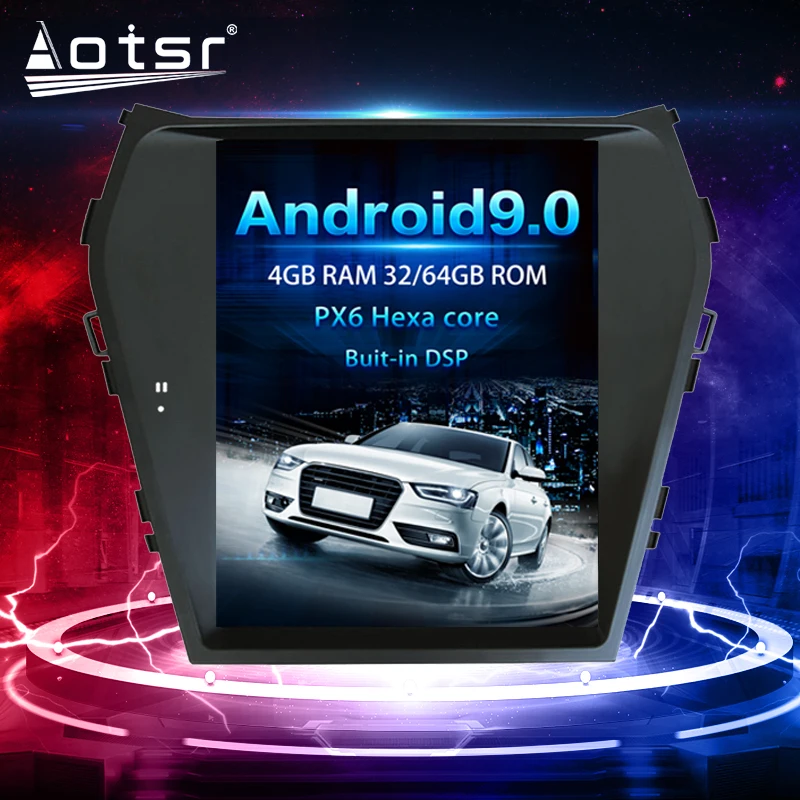 For Hyundai Santa Fe ix45 Android Radio tape recorder 2013 - 2018 Car Multimedia Player Stereo head unit PX6 Tesla Navi No 2din