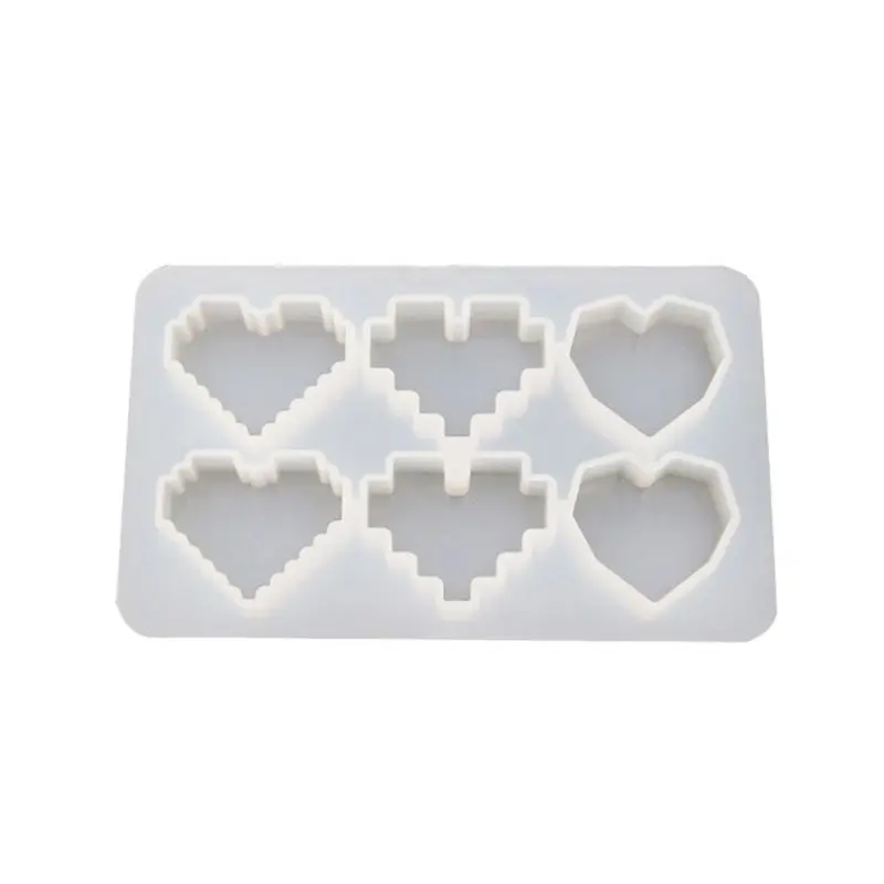 

Crystal Epoxy UV Resin Mold Pixel Love Heart Shape High Mirror DIY Handmade Pendant Silicone Molds