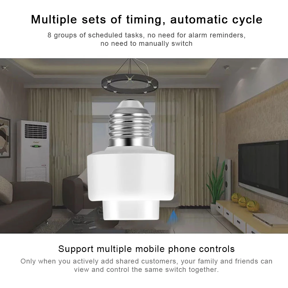 Многофункциональная умная лампа с цоколем E27, лампа с цоколем, дистанционный переключатель Wi-Fi, голосовое управление, совместимая с Alexa Google Home