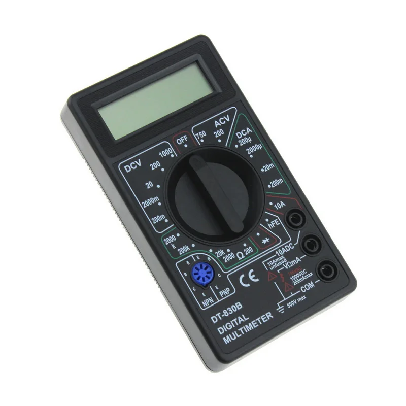 1Pcs DT830B AC/DC LCD Digital Multimeter 750/1000V Voltmeter Ammeter Ohm Tester High Safety Handheld Meter Digital Multimeter