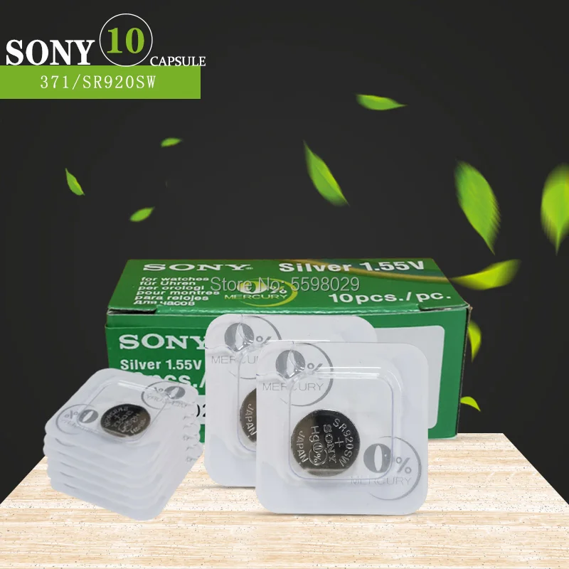 10 шт. для Sony AG6 SR920 SR920SW 371 1 55 в Однослойная упаковка батарейки часовые аксессуары