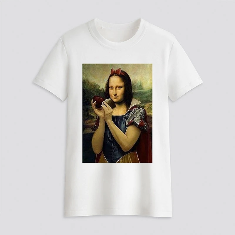 Different Mona Lisa Face T shirt Women Summer Casual Harajuku Girl Print Graphic T-shirt Short Sleeve Women Top