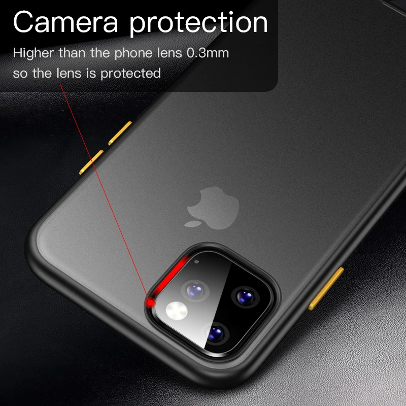 LUPHIE чехол для телефона контрастного цвета для iPhone 11 Pro Max, прозрачный чехол для iPhone 11 Pro Max, Матовые чехлы, чехол