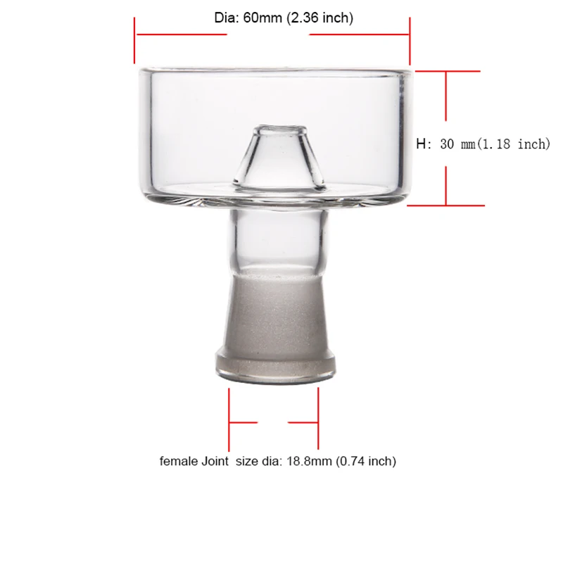 1 шт стеклянная чаша для кальяна с большим отверстием табачная чаша для кальяна со стеклянным держателем угля
