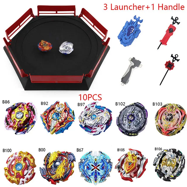 10 psc-2 beyblades Burst Launcher гироскоп Арена диск захватывающий Дуэль спиннинг Топ Launcher beyblades Арена стадион подарок для детей - Цвет: 10 psc-2