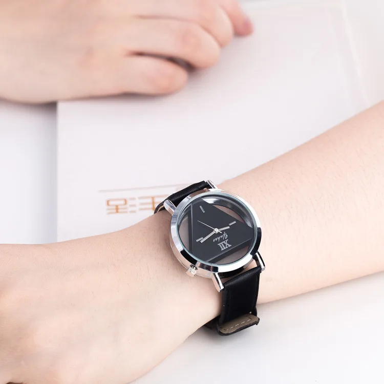 

Simple Harajuku Triangular Watch Cool Stylish Two-Sided Hollow out South Korea Trend Students Couples Non-Mechanical Wrist Watch