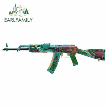 

EARLFAMILY 13cm x 4cm For AK-47 Graffiti Car Sticker Auto Car Assessoires Decal Waterproof Scratch-Proof Suitable for RV Decor