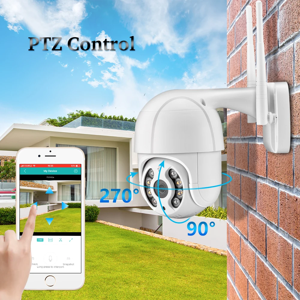 1080P супер мини Wifi PTZ камера 4X цифровой зум DIY сигнализация Голосовая скорость