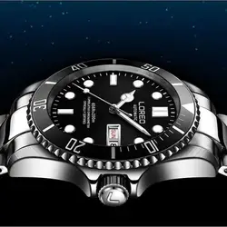 200 м водонепроницаемые автоматические спортивные часы LOREO мужские часы лучший бренд класса люкс сапфировый Календарь Неделя светящийся