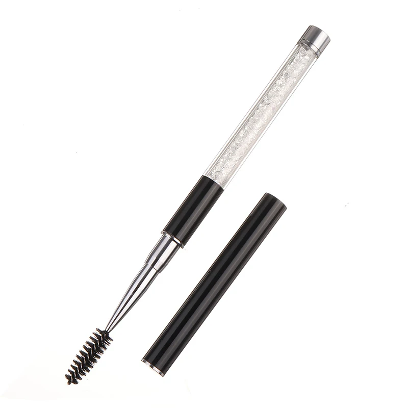 New Reusable Portable Eyelash Brush Cosmetic Mascara Wand Makeup Tool Pen Spiral Rhinestone Lash Brush 5