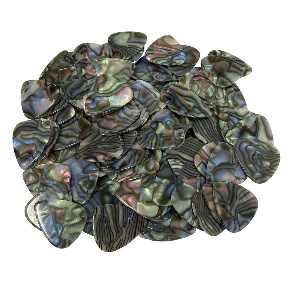 Lots of 100pcs Abalone Seashell Ultra Heavy 1.5mm Celluloid Guitar Picks Standard Plectra
