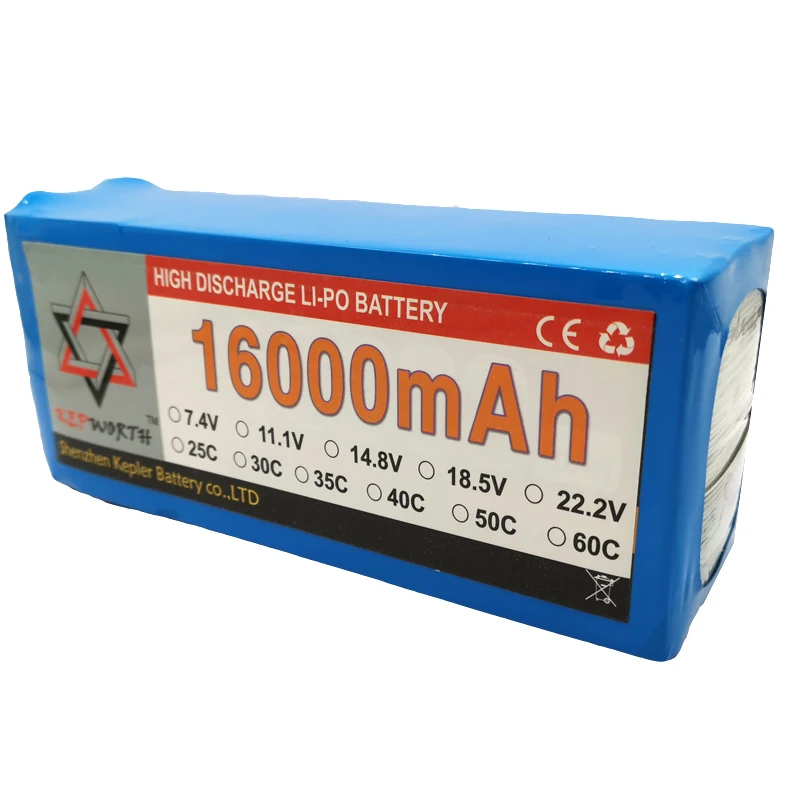 6S 22,2 V RC Lipo батарея 16000mAh 25C Высокая емкость для вертолета Дрон самолет автомобиль игрушка RC Li-Po батарея высокой мощности