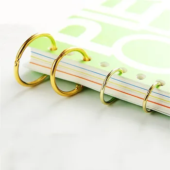 

5pcs Golden Metal Loose Leaf Book Binder Hinged Rings Binding Rings Calendar Circle Keychain Album Scrapbook Clips Binder Hoops