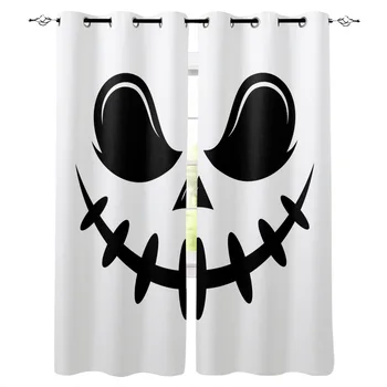 

Halloween Grimace Trick Or Treat Window Curtains Living Room Kitchen Curtains for Bedroom Left and Right Biparting Open Curtains