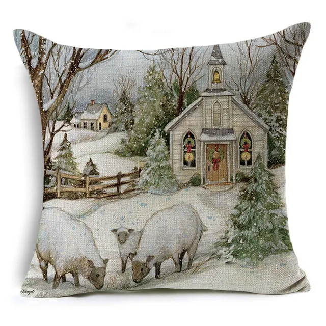 Christmas pillowcase Santa Claus sofa car cushion home decoration linen cushion cover Christmas gift 2021 new 4