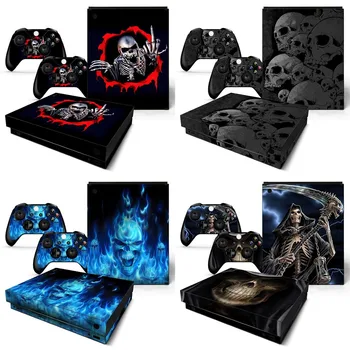 

skull designs Game Cover Skin Console & Controller Decal Stickers for Xbox One X Skin Stickers Vinyl