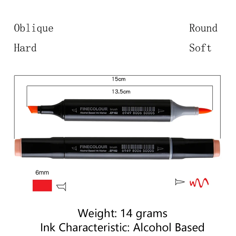 Набор фломастеров на спиртовой основе с мягкой кисточкой|alcohol based|alcohol based inkart markers
