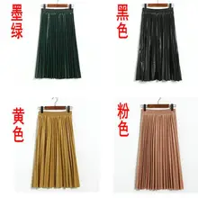 Новая модная летняя женская замшевая Юбка Розовая белая длинная Плиссированная юбка женская s Saias Midi Faldas винтажная Женская юбка миди