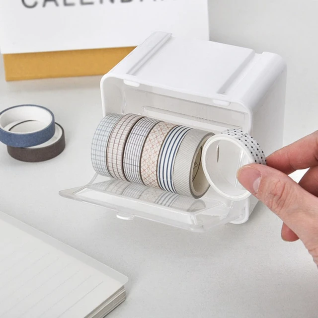 1 Layer Washi Tape Dispenser Storage Case Masking Tape Organizer tape  Holder Tape Cutter 