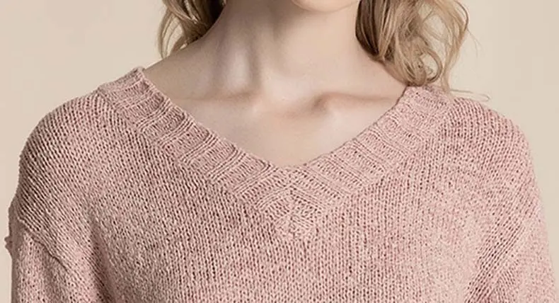 XITAO элегантный v-образный вырез длинный рукав полый свитер Свободный Топ для отдыха женский осенний Новый корейский стиль модные милые топы