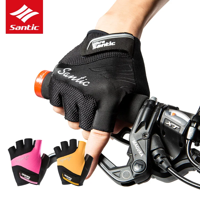 

Santic Cycling Gloves Half Finger Men Women Road Bike Gloves Anti-shock Breathable MTB Bicycle Cycle Gloves Guantes Ciclismo