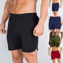 Повседневные спортивные короткие штаны мужские Двойные впитывающие пот свободные укороченные штаны длиной до икры спортивные штаны для мальчиков мужские шорты