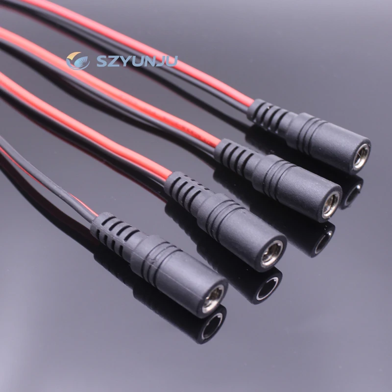 Connector Adapter 18 AWG 28cm Male Female jack cable adapter plug power supply 5.5 * 2.1mm 12V DC Connectors Set For LED Strip Light CCTV Camera
