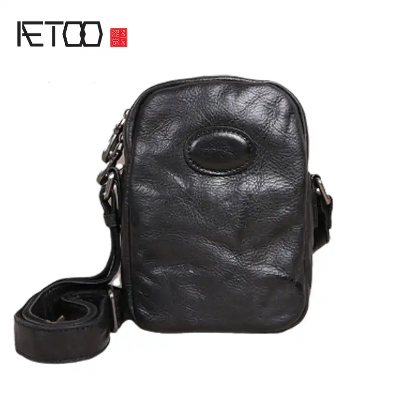 Aetoo ヴィンテージレザーミニウエストバッグ男性のバッグ ヘッド層植え革メンズスモールバッグ 文学ワンショルダー傾斜バッグ Aliexpress