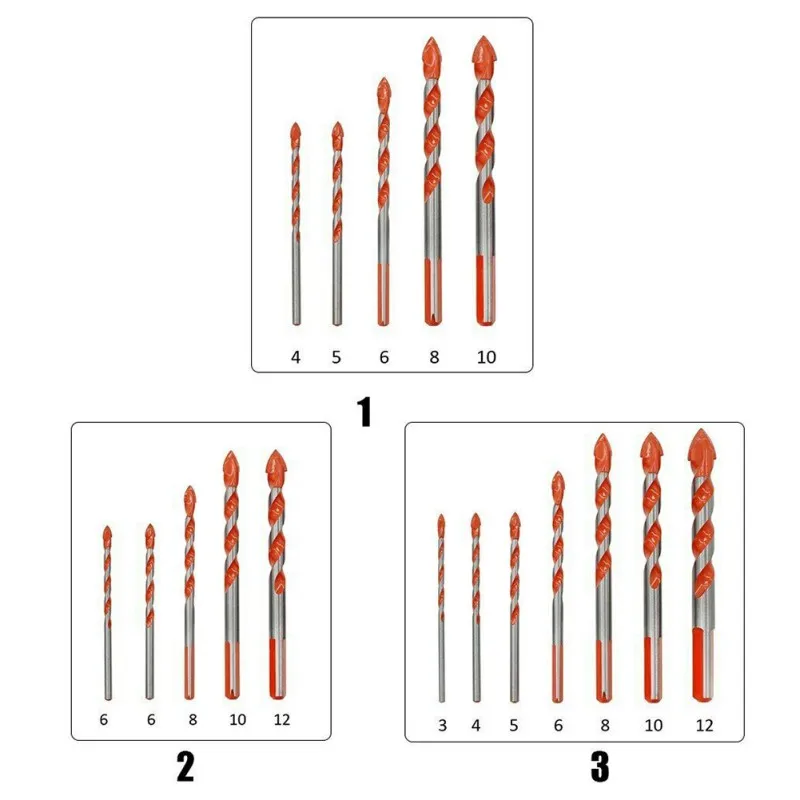 Горячая 7 шт./компл. треугольная ручка overlord многофункциональная дрель сверла мраморная перфоратор керамическая плитка