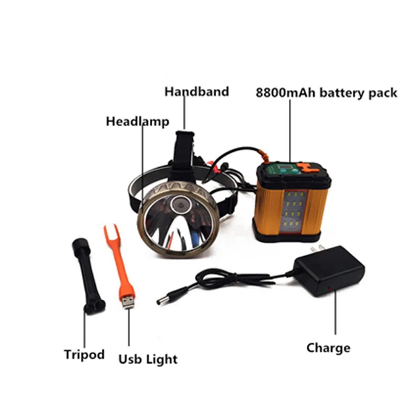Налобный фонарь светодиодный 1000 метрик дальность действия Cree Xml фара +