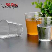 50pcs 30ml Plastic Shot Glass Disposable Shooter Cups Disposable Clear Plastic Shot Glasses Tumblers Jelly Cups Portable Cups