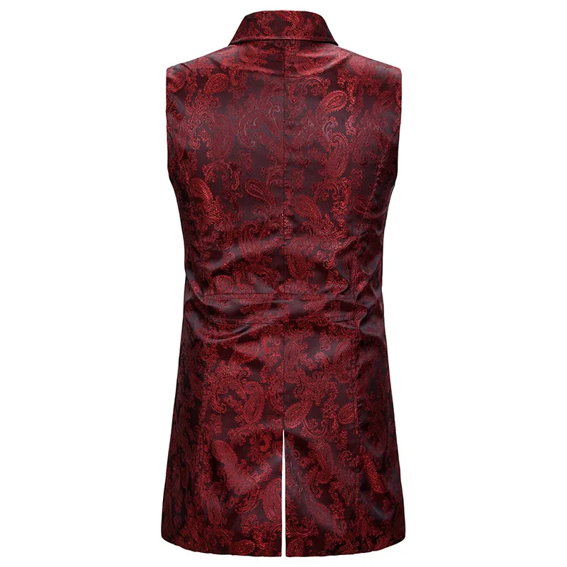 Men's dress vests Double Breasted Lapel Brocade Vest Waistcoat Gothic Steampunk Sleeveless Tailcoat