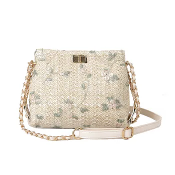 

Women Beach Lace bags Embroid Straw Bucket Bag Burlap Square Bag Messenger Bag torebki damskie sac main femme #25