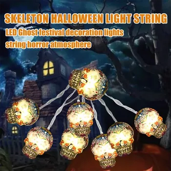 

3M Hanging Halloween Skull Light String Decoration Light 20LED Lights Outdoor Indoor Party Decorative Light String Holiday Light
