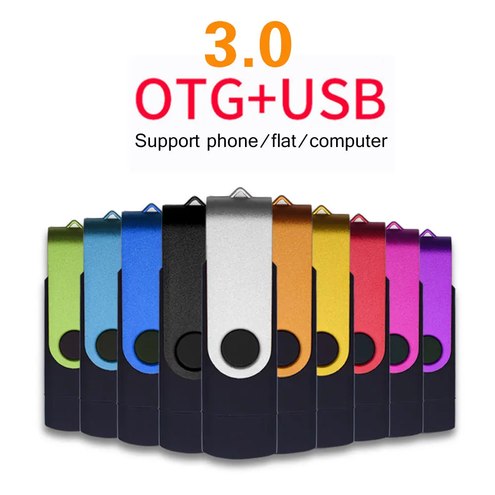 (10 шт. бесплатный логотип) металлический OTG флэш накопитель для смартфона Android
