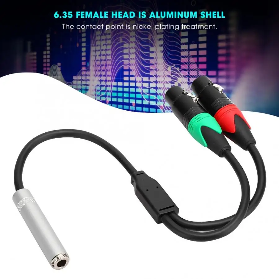 Аудиокабель 0 3 м 24AWG из чистой меди с двойной защитой 6 35 гнездовой на XLR Женский