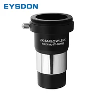 EYSDON Barlow Lens 2X 1.25 Inch Fully Multi-Coated Metal with M42 Thread Camera T Ring Connect Interface for Telescope Eyepiece 1