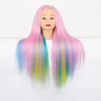 

Yaki Wig Head Model Apprentice Mock Wig Doll Head Practice Braiding Cosmetology Mannequin Head with Hair Mannequins for Sale