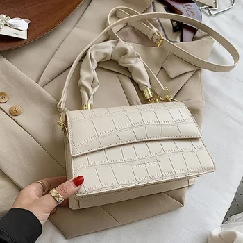 

Branded Hand Bag Stone Pattern PU Leather Crossbody Bags For Women 2020 Trend High End Small Shoulder Handbags Office Lady's Bag