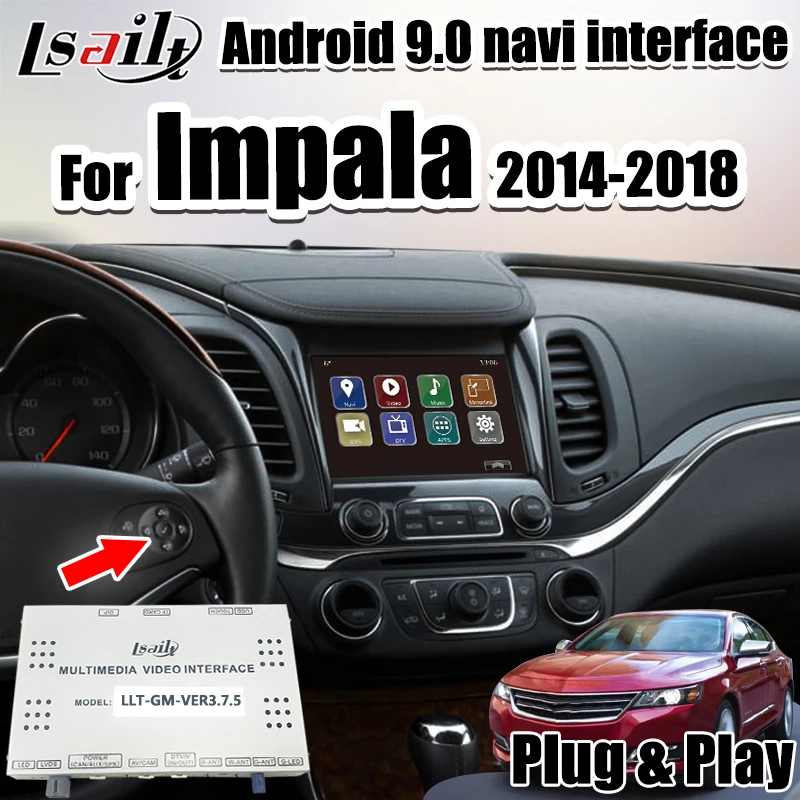 Мультимедийный видеоинтерфейс Lsailt CarPlay и Android для Chevrolet Impala 2014 2019 с gps навигацией