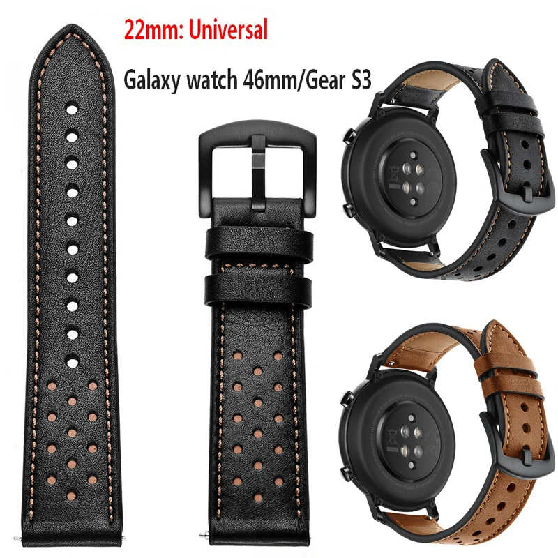 Ремешок кожаный для Huawei Watch GT/GT2 браслет Galaxy watch 46 мм/Gear S3 Huami Amazfit 2/2 S/GTR 47 мм 22 |