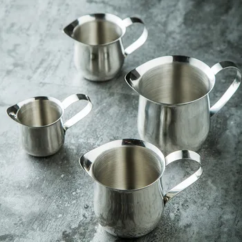 

Mini Milk Pot Stainless Steel Milk Frothing Pitcher Pull Flower Cup Cream Cup Coffee Milk Frothers Frothing Jug Bottle