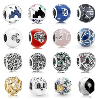 

PDB ZZ 40 RLLEN925 sterling silver 1:1 fashion round beaded jewelry, suitable for DIY bracelet female jewelry gift