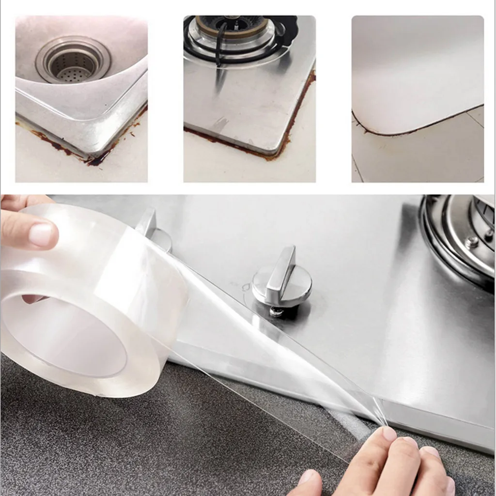Прозрачная акриловая водостойкая клейкая лента для кухонной раковины, кухонные принадлежности, кухонные инструменты C1213