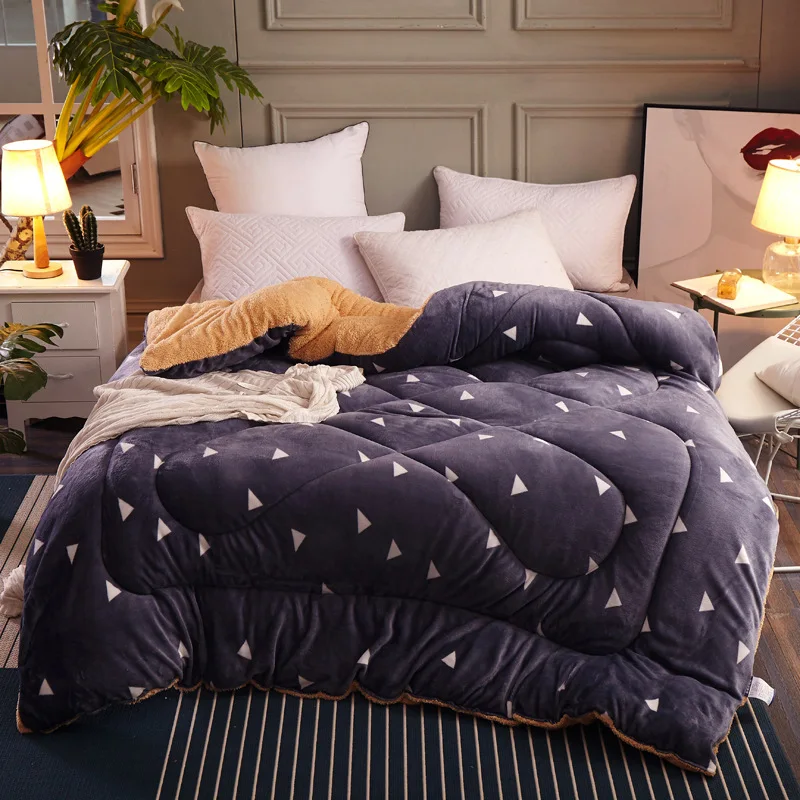 wool feels warm and cotton fabric blending and filling Warm silky comforter Twin Queen Full Queen size quilts