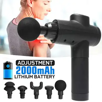 

1800-3200r/min Electric Muscle Massager Therapy Fascia Massage Guns Deep Vibration Muscle Relaxation Device With 6 Heads