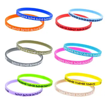 

New 12 Colors Silicone Bracelets Multiplication Table Children Education School Toys Trendy T4MD