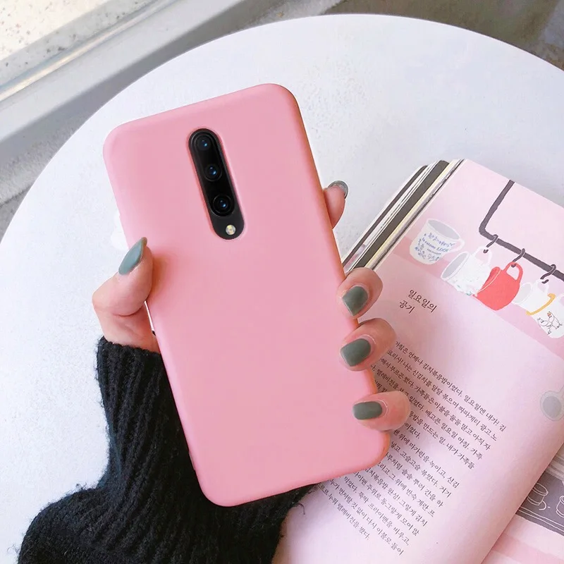 Чехол для oneplus 7t pro 5t 6t чехол для телефона тонкие мягкие крышки для one plus 5 6 etui оболочка funda - Цвет: Pink